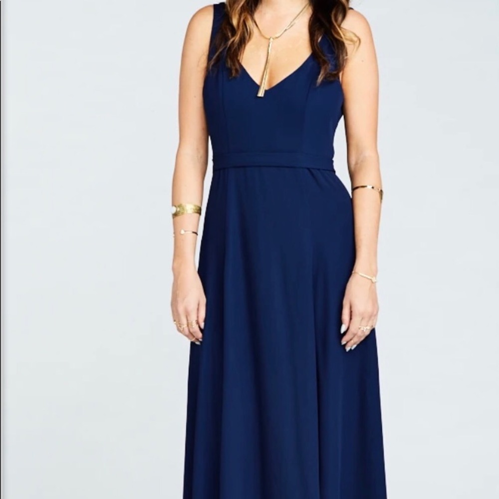 Show Me Your Mumu Jen Maxi gown, medium navy